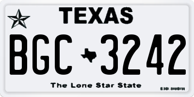 TX license plate BGC3242