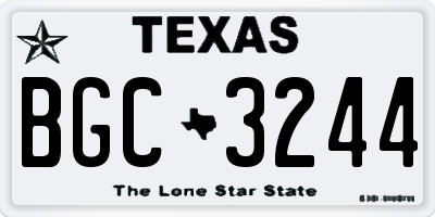TX license plate BGC3244