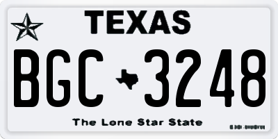 TX license plate BGC3248