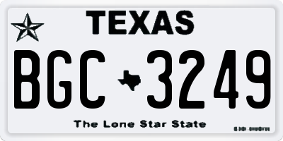TX license plate BGC3249