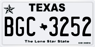 TX license plate BGC3252