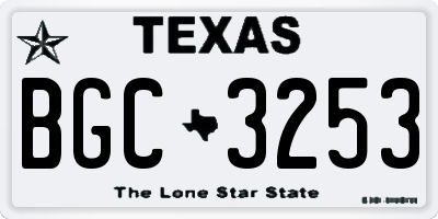 TX license plate BGC3253