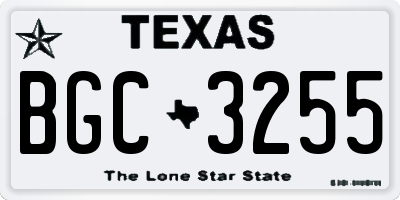 TX license plate BGC3255