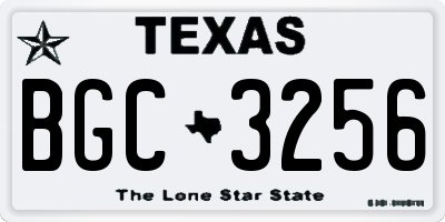 TX license plate BGC3256