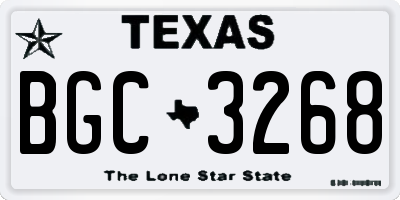 TX license plate BGC3268