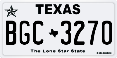 TX license plate BGC3270