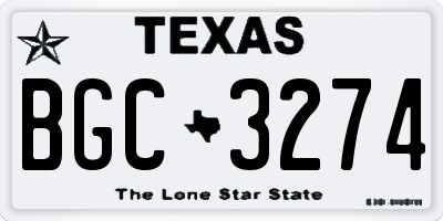 TX license plate BGC3274