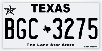 TX license plate BGC3275
