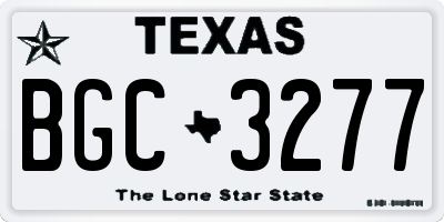 TX license plate BGC3277