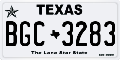 TX license plate BGC3283