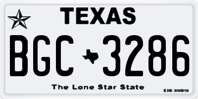TX license plate BGC3286