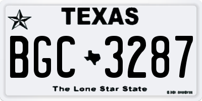 TX license plate BGC3287