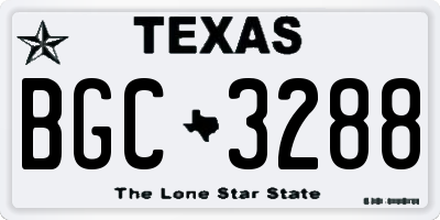TX license plate BGC3288
