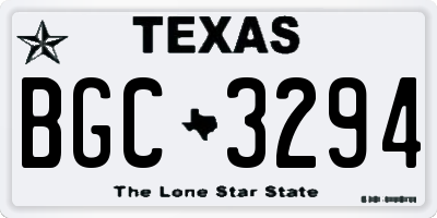 TX license plate BGC3294
