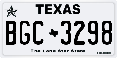 TX license plate BGC3298