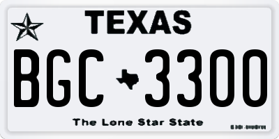 TX license plate BGC3300