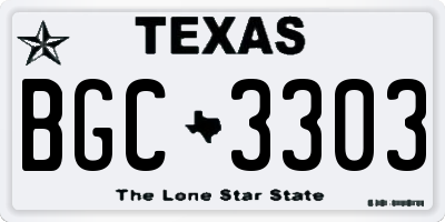 TX license plate BGC3303