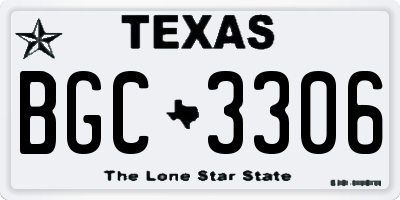TX license plate BGC3306
