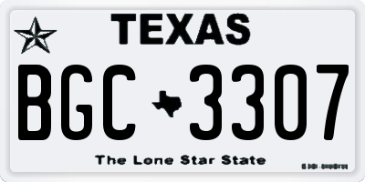 TX license plate BGC3307