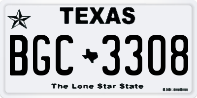 TX license plate BGC3308
