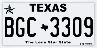 TX license plate BGC3309