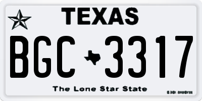 TX license plate BGC3317