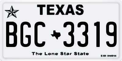 TX license plate BGC3319