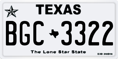 TX license plate BGC3322