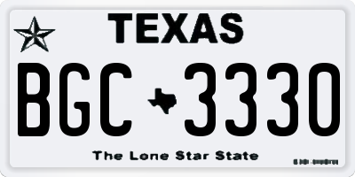 TX license plate BGC3330
