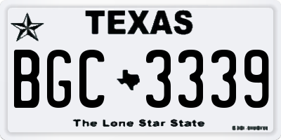 TX license plate BGC3339