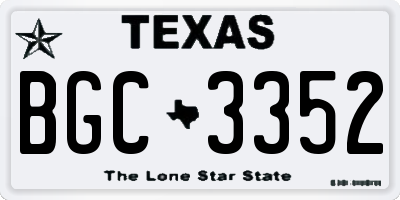 TX license plate BGC3352