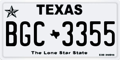 TX license plate BGC3355