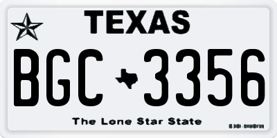 TX license plate BGC3356