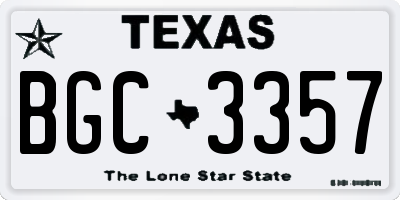TX license plate BGC3357