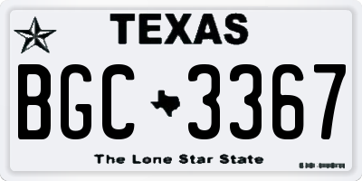 TX license plate BGC3367