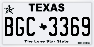 TX license plate BGC3369