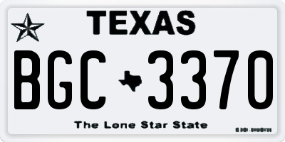 TX license plate BGC3370