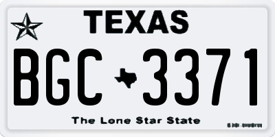 TX license plate BGC3371