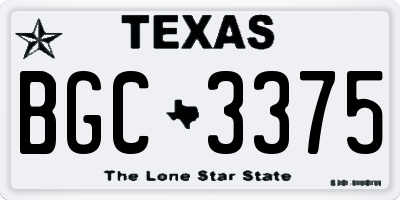 TX license plate BGC3375