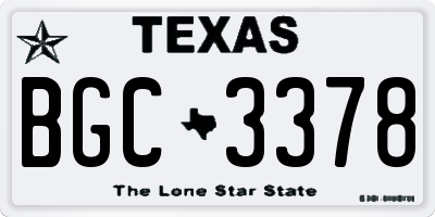 TX license plate BGC3378