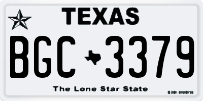 TX license plate BGC3379