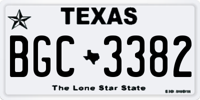 TX license plate BGC3382