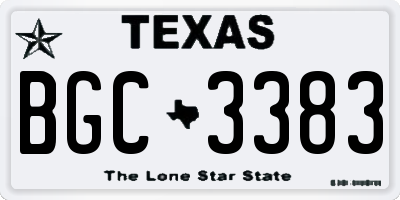 TX license plate BGC3383