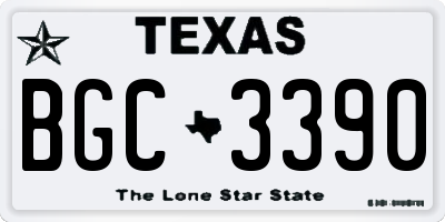 TX license plate BGC3390