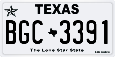 TX license plate BGC3391