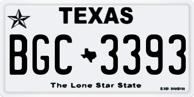 TX license plate BGC3393