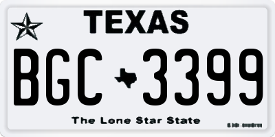 TX license plate BGC3399