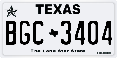 TX license plate BGC3404