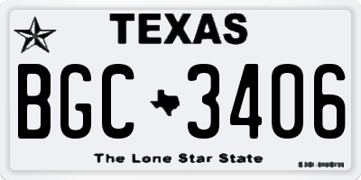 TX license plate BGC3406