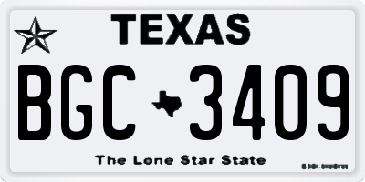 TX license plate BGC3409